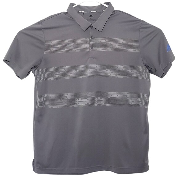 Adidas Polo Golf Shirt Men's Large Dri Fit Style Moisture Wicking Blue Grey - Picture 1 of 3